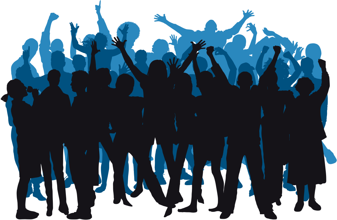 Celebrating Unity and Energy - Crowd Silhouette Image for Events & Campaigns