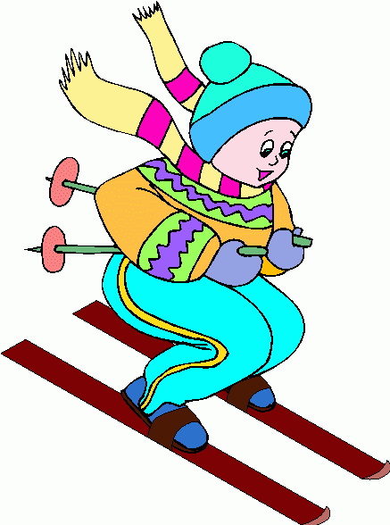 Fun Winter Skiing Illustration for Kids - Free Clipart Download