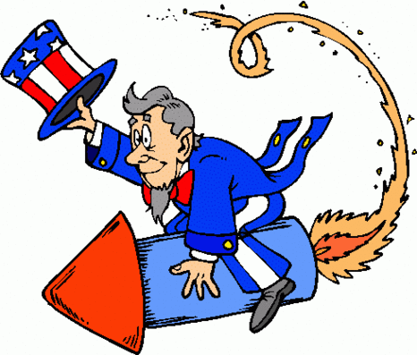 Uncle Sam Rocket Illustration - Patriotic Symbol of American Progress and Innovation