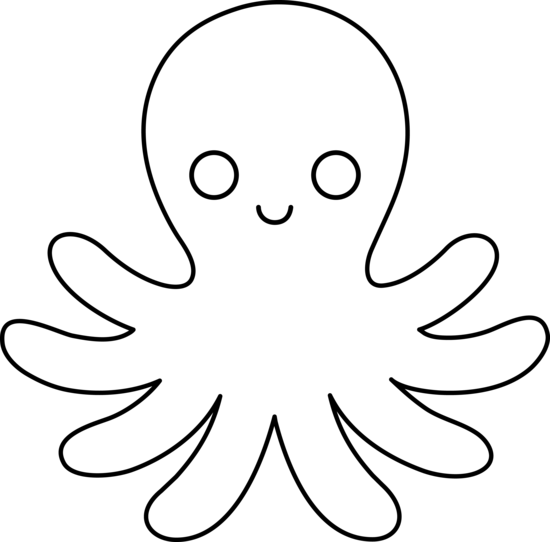 Friendly Octopus Illustration - Free SVG Clipart for Kids & Education