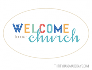 Welcome to Our Church - Friendly Greeting Sign Template