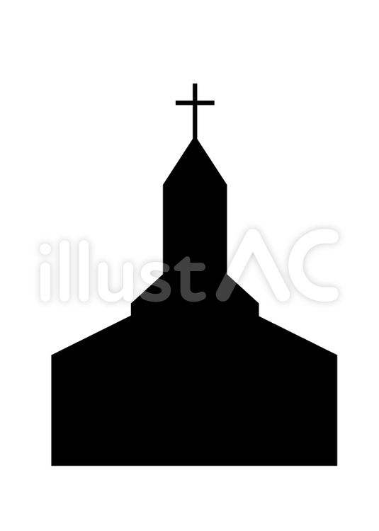 Church Silhouette Icon - Simple Religious Building Symbol