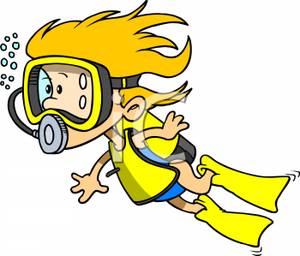 Fun Scuba Diving Illustration for Kids - Underwater Adventure Clipart