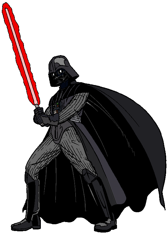 Darth Vader with Red Lightsaber - Iconic Sith Lord Illustration
