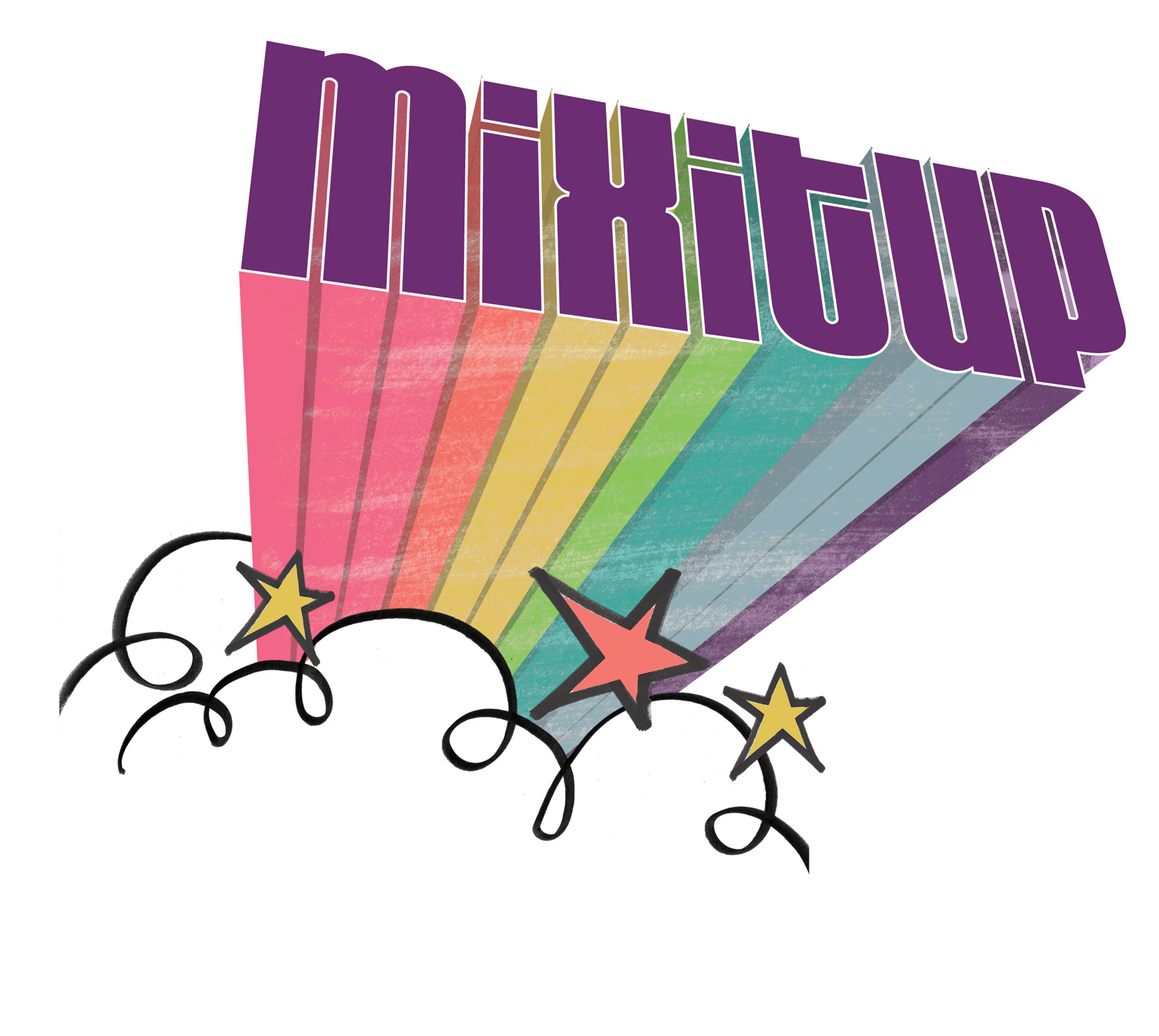 MixItUp - Creative Brand Logo with Rainbow Burst Design