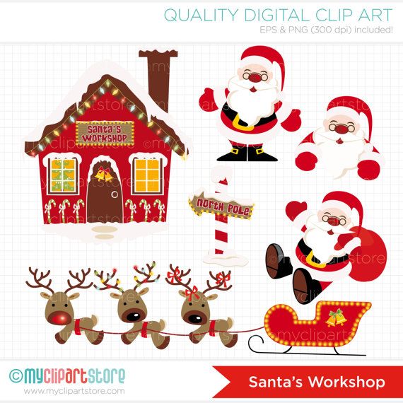 Santa Workshops Clip Art Library