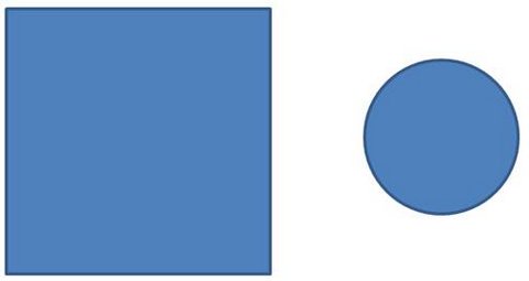 Basic Geometric Shapes: Square and Circle Visual Comparison