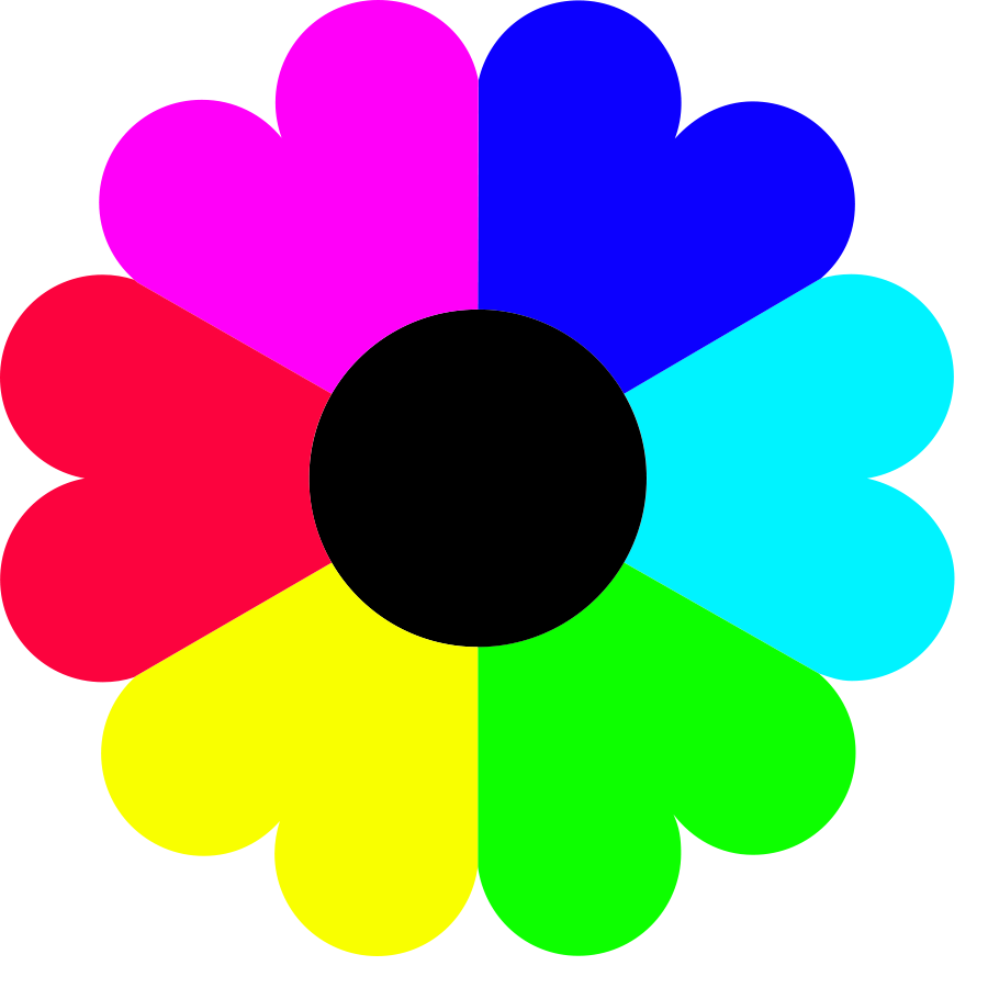 Colorful Heart-Petal Flower Logo - Vibrant Design for Creativity & Diversity