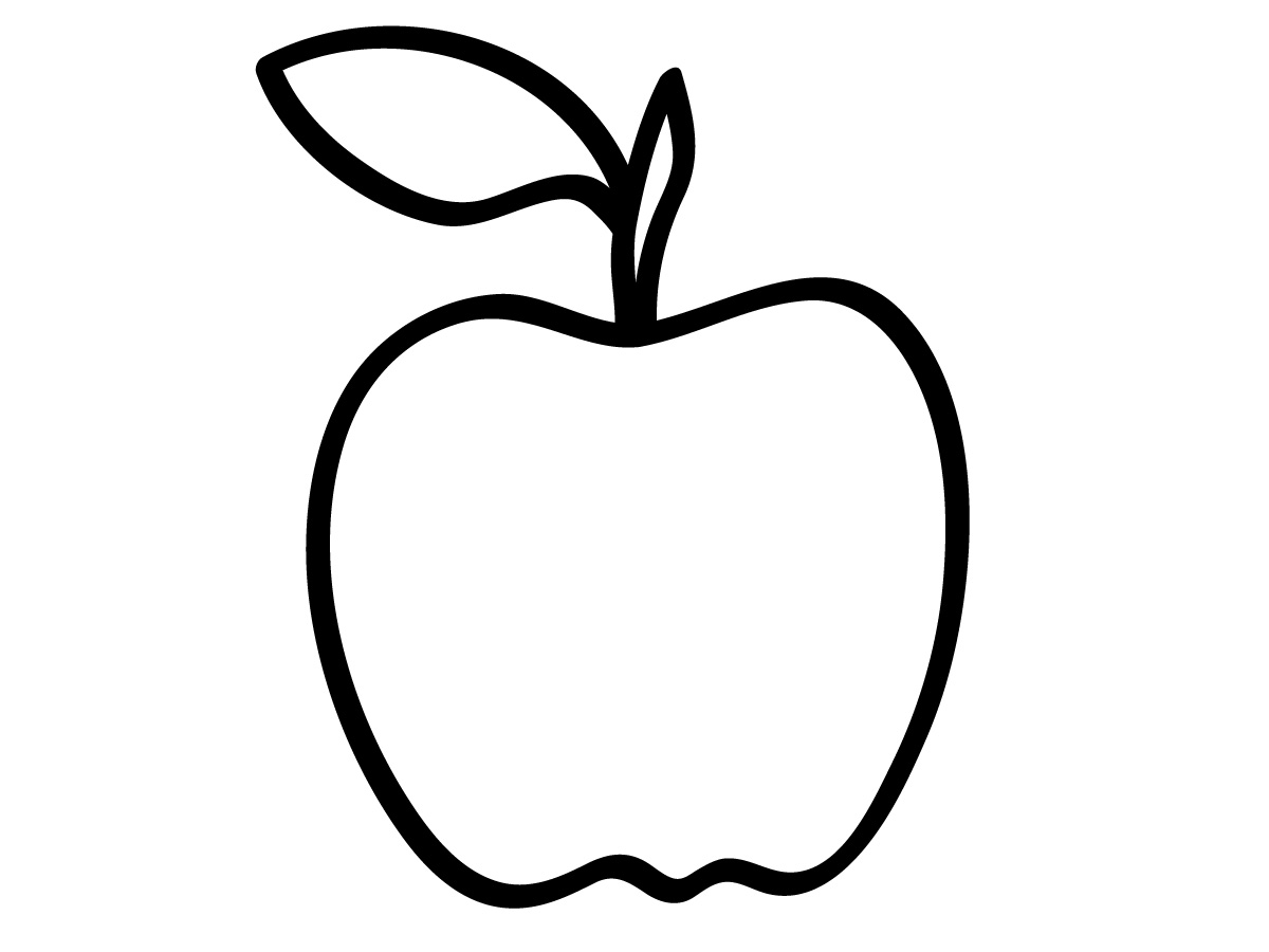 Apple Illustration - Clean Line Art for Educational and Design Use