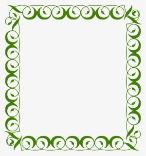 Elegant Green Scroll Border Frame - Decorative Design Element