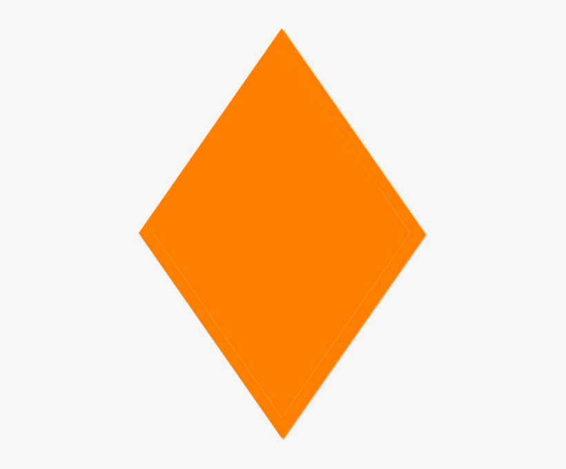 A solid orange diamond shape centered on a light gray background.