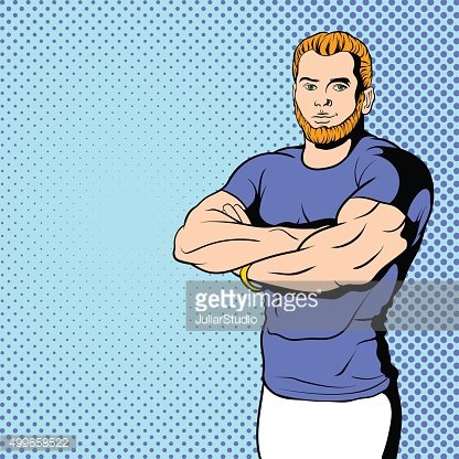 Strong & Confident Male Fitness Illustration - Pop Art Style