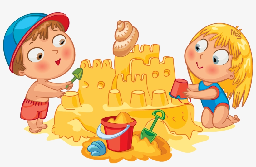 Kids Building Sandcastles - Fun Beach Activity for Children