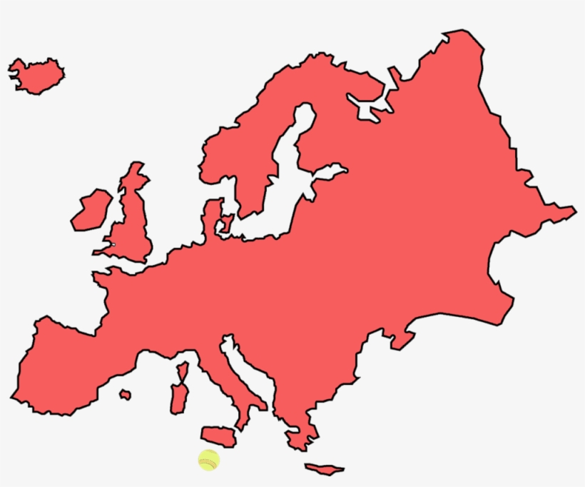 Europe Map with Tennis Ball - Visual Representation for Sports Geography