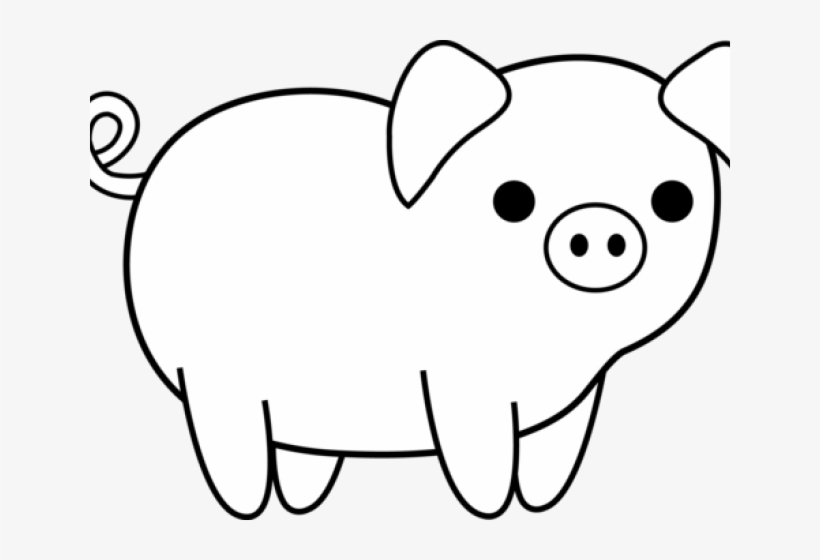 black and white pig clip art
