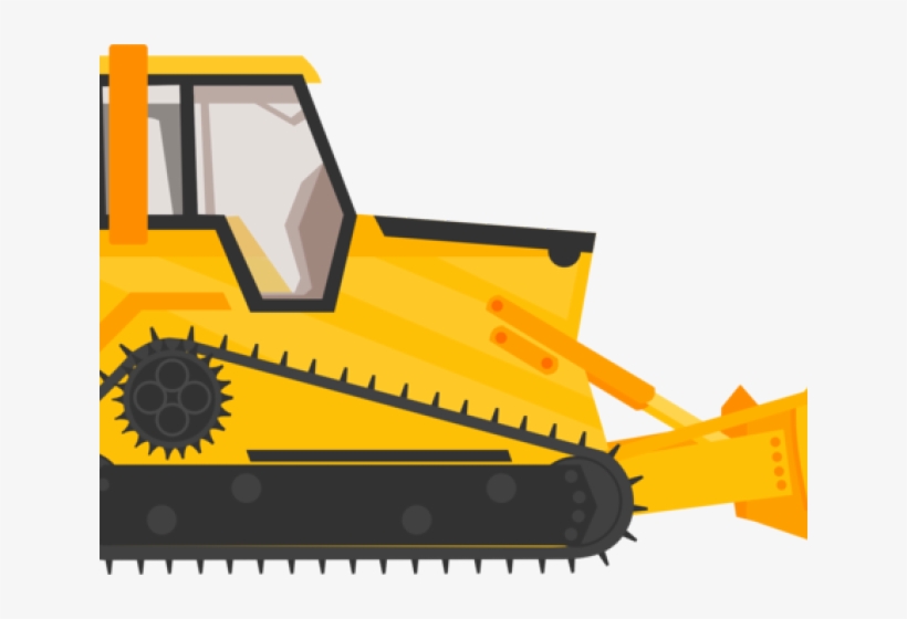 Bulldozer Illustration - Heavy Construction Equipment Clipart