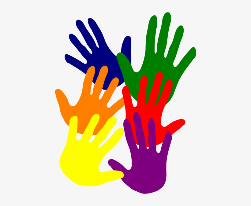 Colorful Handprints Symbolizing Diversity, Unity, and Creativity