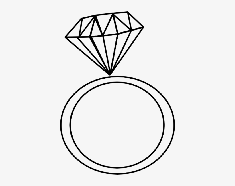 Diamond Ring Illustration - Clean Line Art for Jewelry Design & Web Use