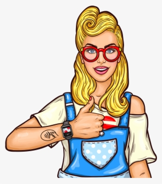 Friendly Tech-Savvy Woman Giving a Thumbs-Up - Modern Illustration