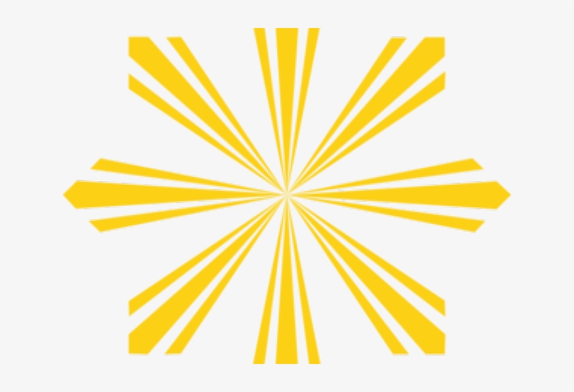 Yellow starburst logo with radiating lines and arrowhead tips on a white background.