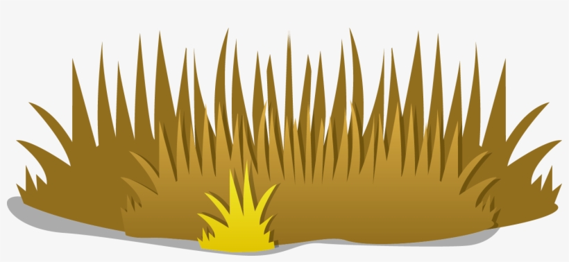 A stylized illustration of dry brown grass with a single vibrant yellow-green sprout emerging from the center.