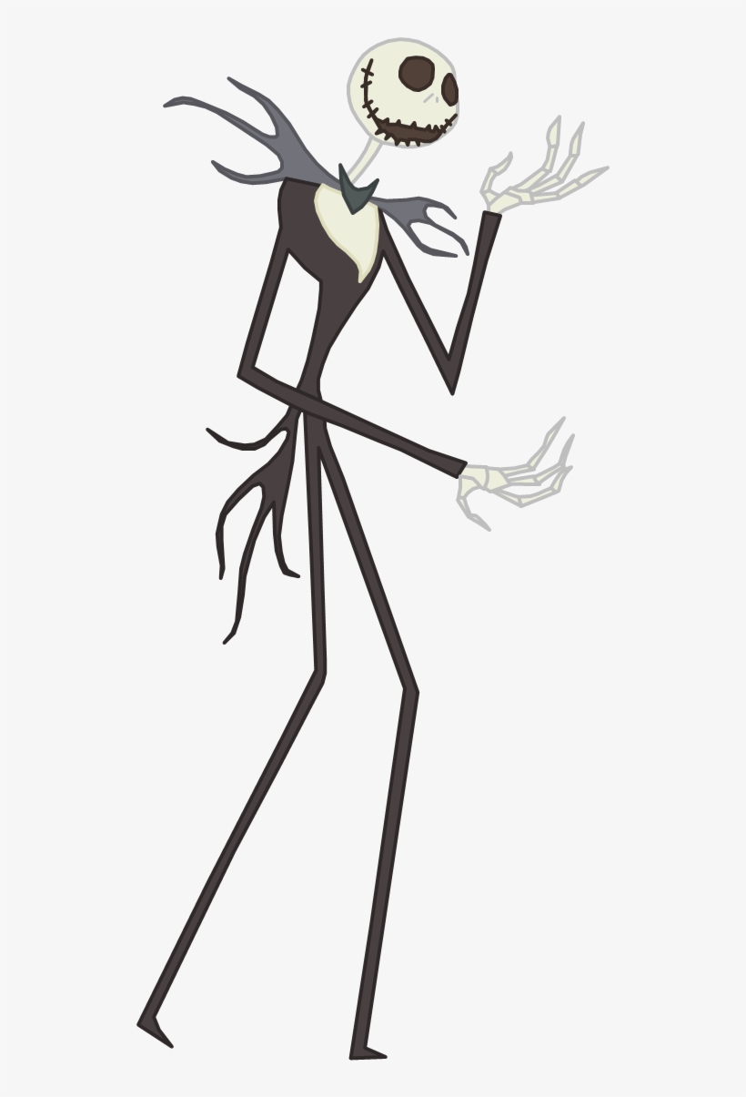Jack Skellington, the iconic skeletal protagonist from *The Nightmare Before Christmas*, posed with expressive gesture and stitched smile.