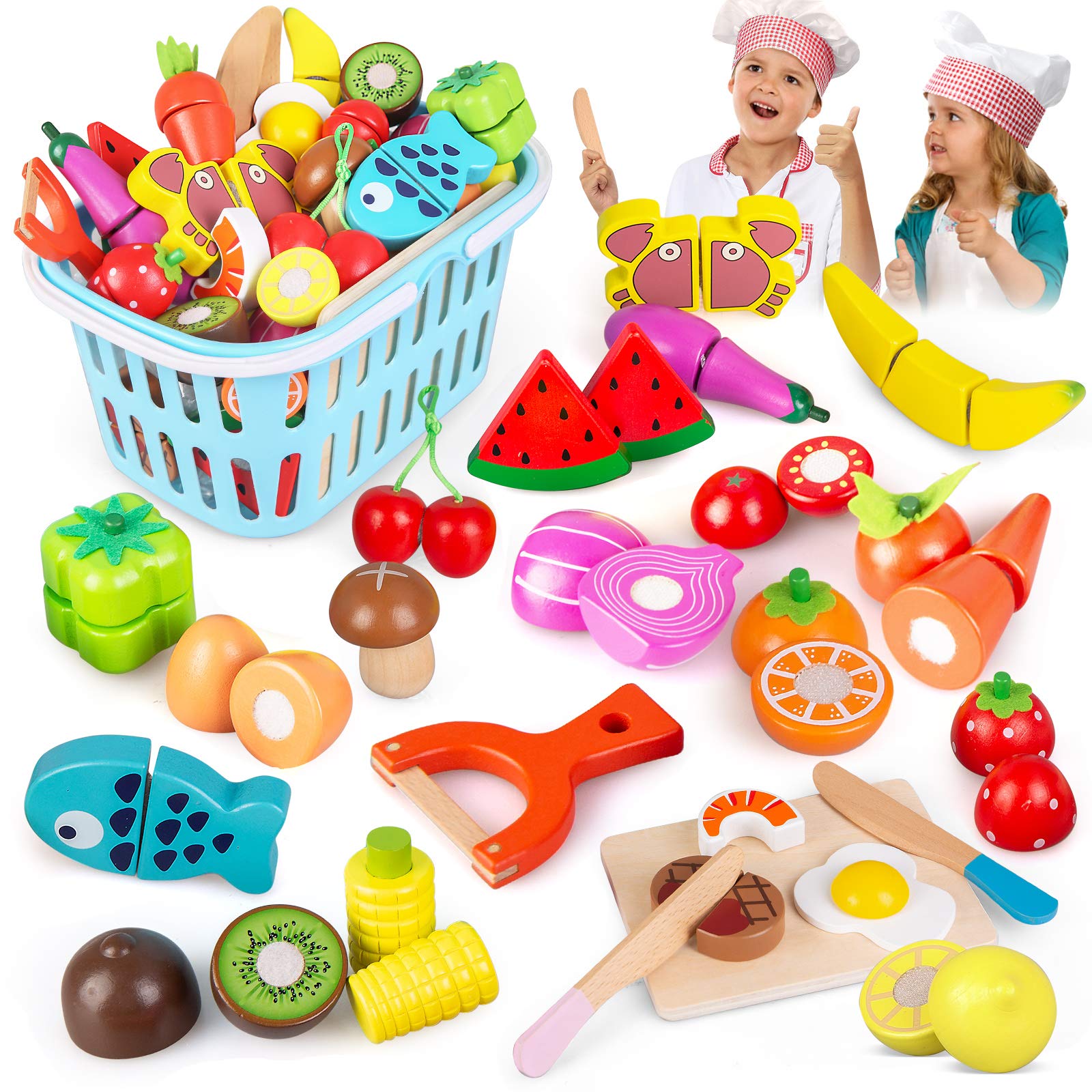 Shimfun Play Food, 220Pc Play Food Sets for Kids Kitchen - Toy Food ...