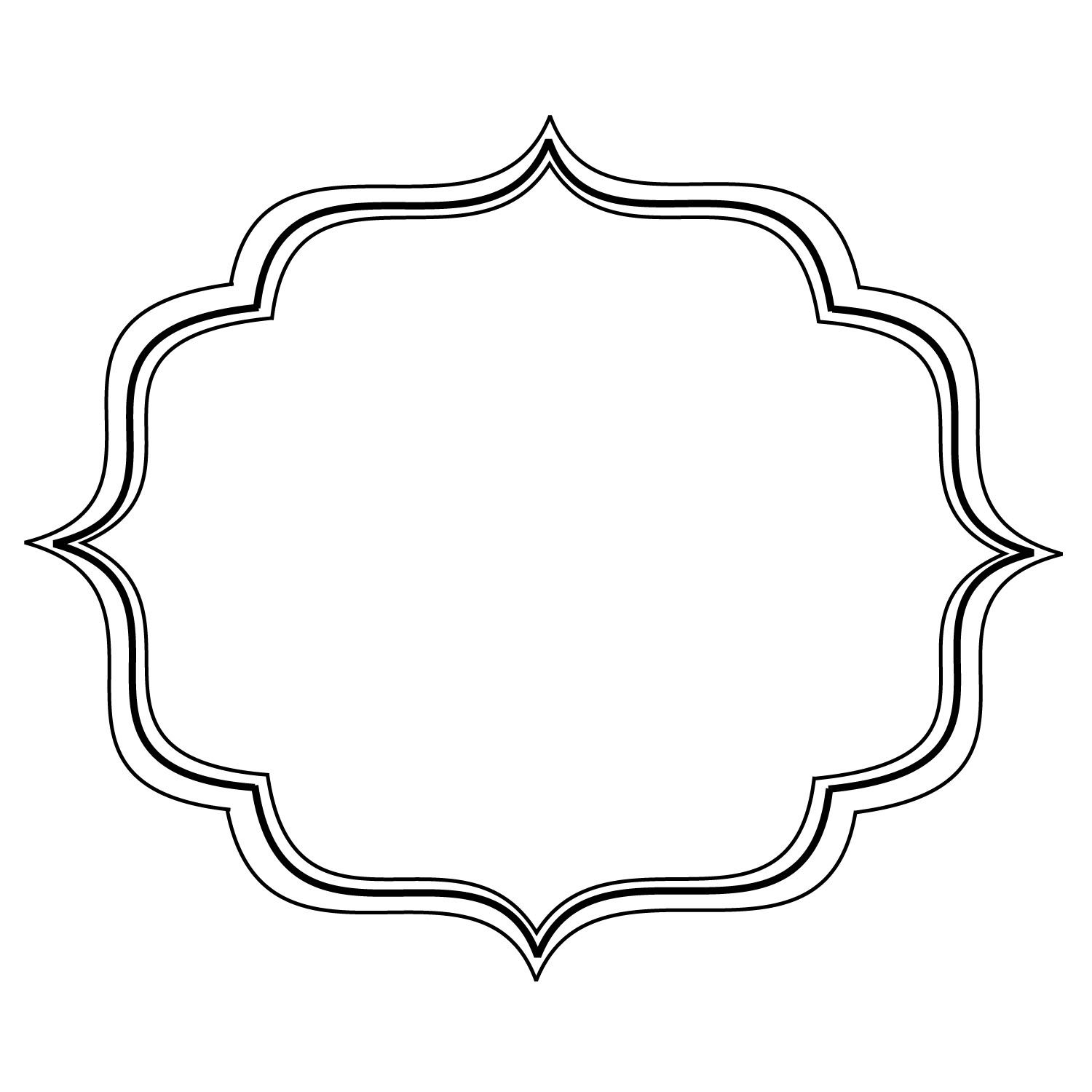 Elegant double-lined ornamental frame with scalloped edges and pointed corners, ideal for decorative borders or labels.