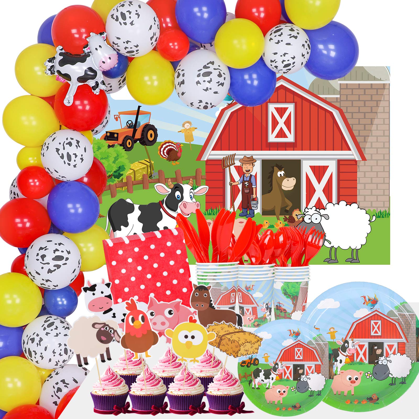 Party Farm Animals in a Row Stock Vector - Illustration of - Clip Art ...