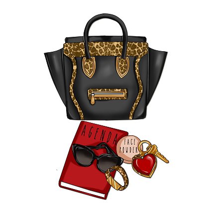Handbag Clipart, Purse Clipart, Clip Art, Designer Bags, Fashion,  Scrapbooking, Party Invitations, Graphics, PNG JPEG, Download 