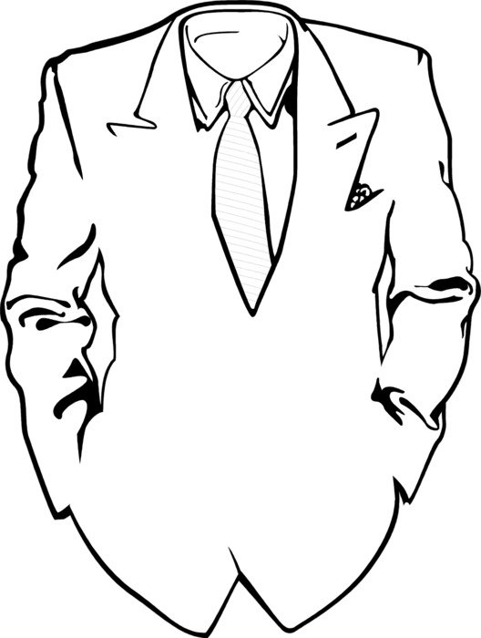 Classic Men’s Suit Outline Illustration - Free Clipart & Design Resource