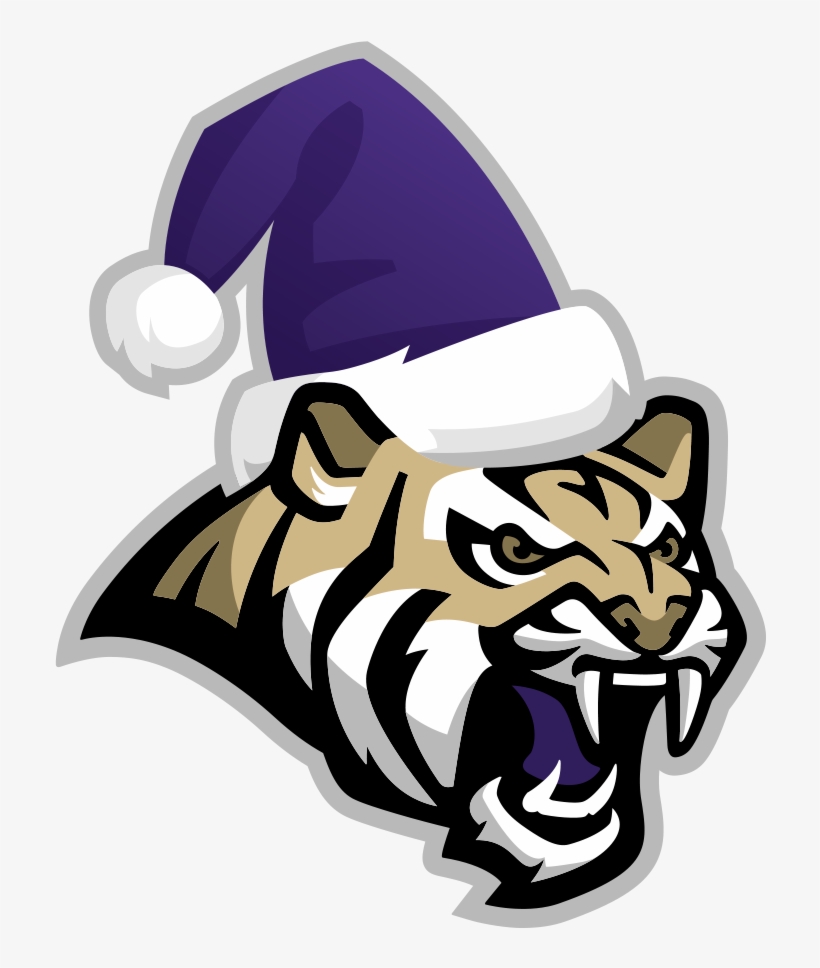 Holiday Tiger Mascot Logo - Festive Sports Team Branding