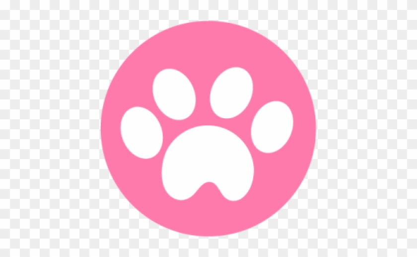 Pet Care Icon - Pink Paw Print Logo for Animal Services