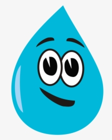 Friendly blue water droplet emoji with smiling face and expressive eyes.