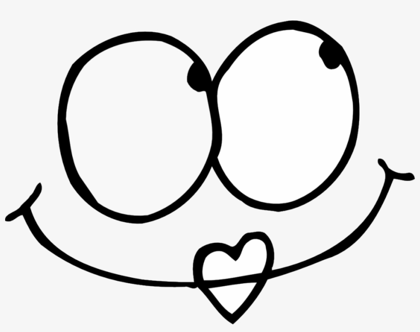 Cheerful Cartoon Face with Heart Nose - Free Clipart Illustration