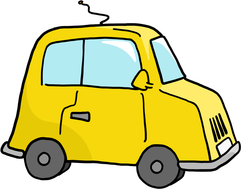 Yellow Cartoon Car Illustration - Fun & Simple Vehicle Graphic