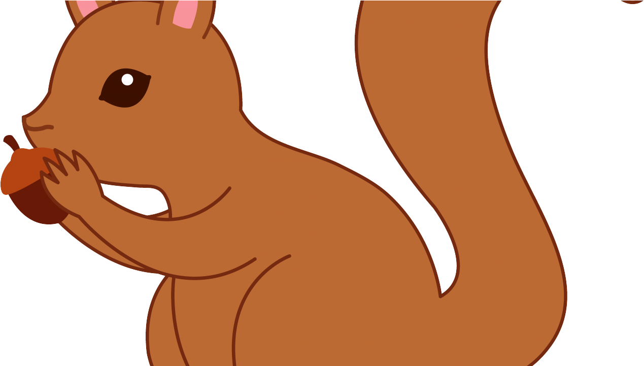 Adorable Squirrel Eating Acorn - Free Illustration for Nature & Education Sites