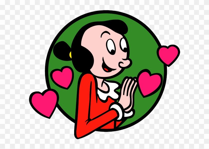 Vintage Cartoon Girl with Hearts - Free Clipart for Love & Celebration Themes