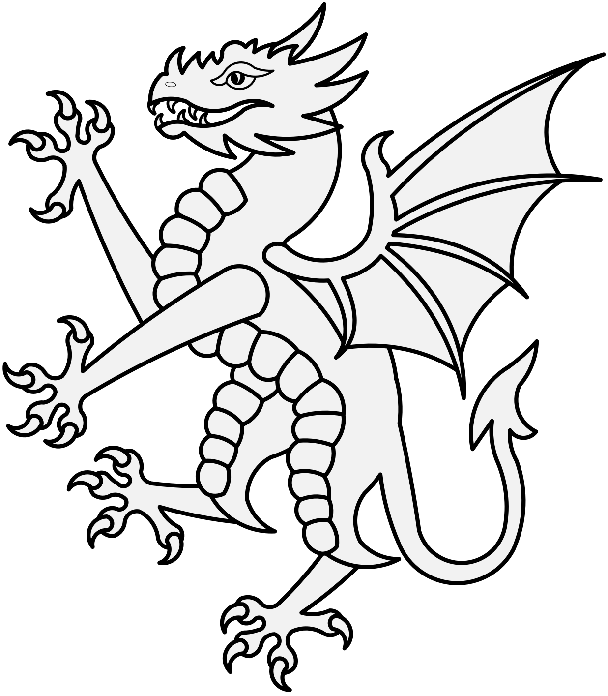 Rampant Dragons - Clip Art Library