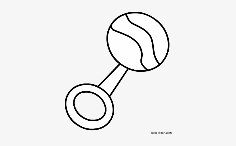 Baby Rattle Clipart - Free Printable Coloring Page for Kids