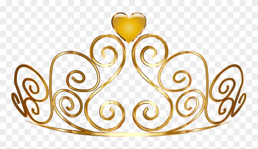 Elegant Golden Heart Tiara - Royalty-Free PNG Clipart