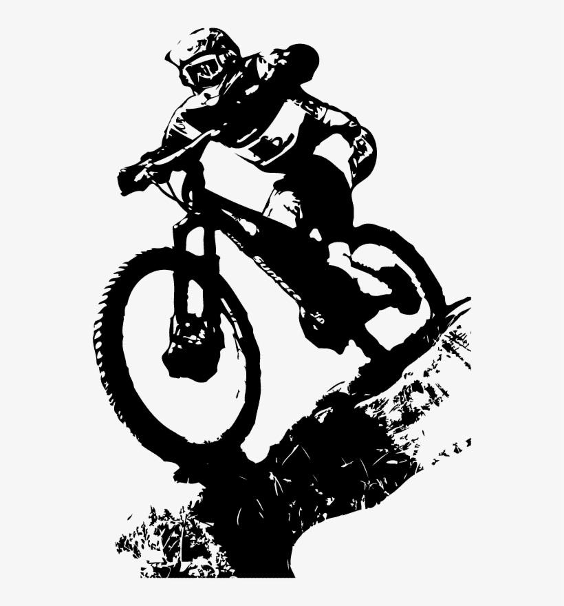 Mountain Biking Action Silhouette - Free Download & Usage