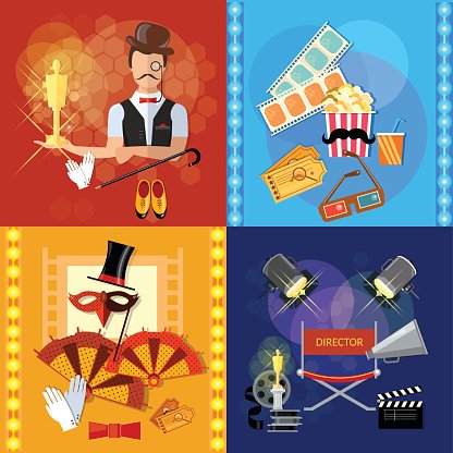 Cinema & Movie Production Icon Set - Visual Assets for Film Websites