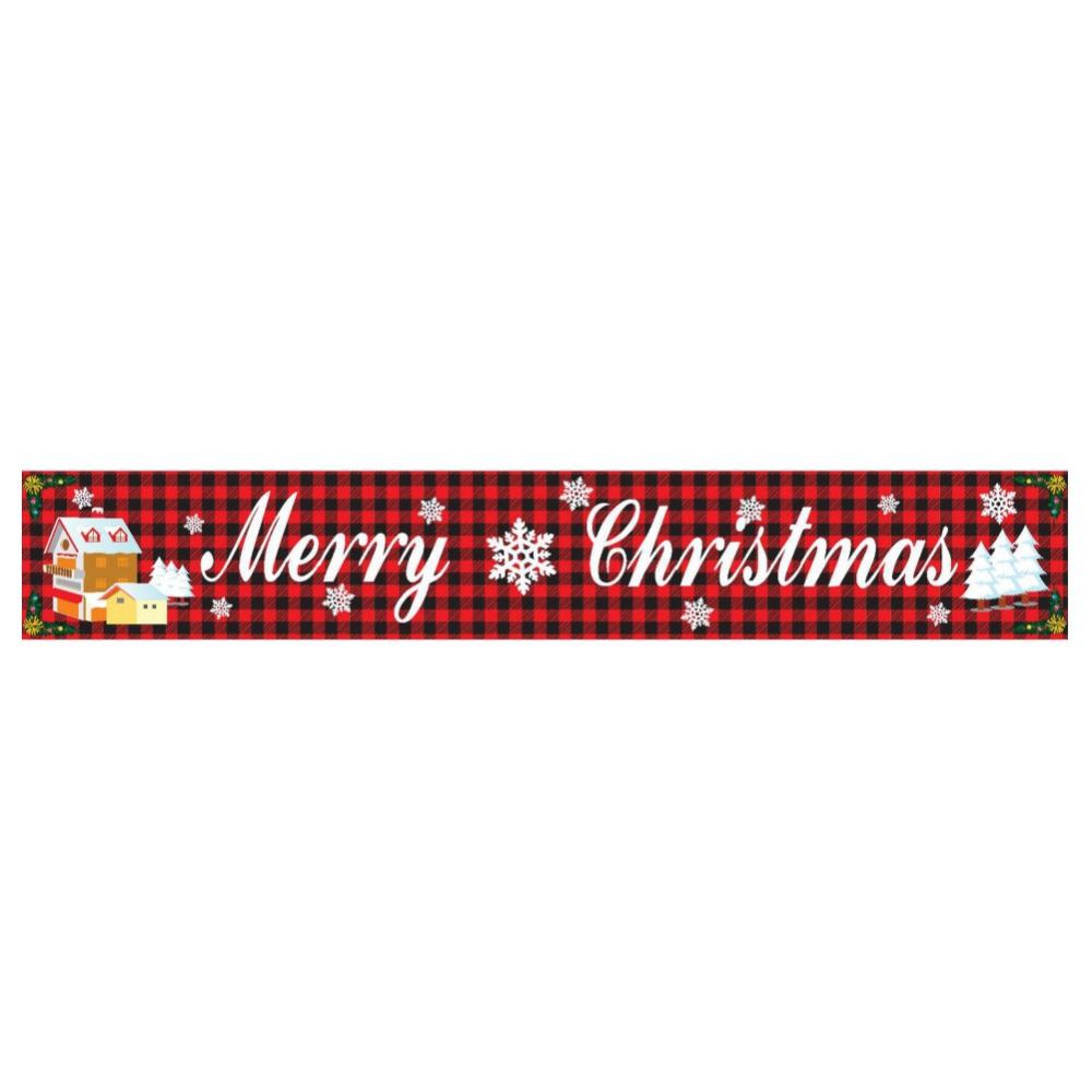 Plaid Merry Christmas Banner Burlap Christmas Rustic Bunting Banner for ...