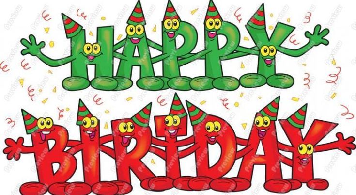 Happy Birthday Clipart - Festive Animated Lettering for Celebrations