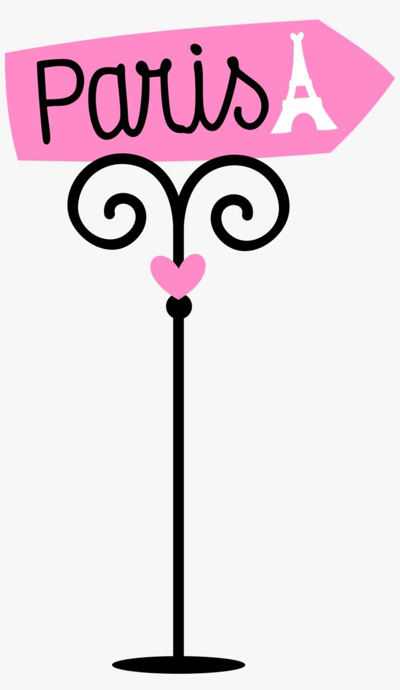 Paris Travel Sign Clipart - Romantic & Stylish Vector Graphic