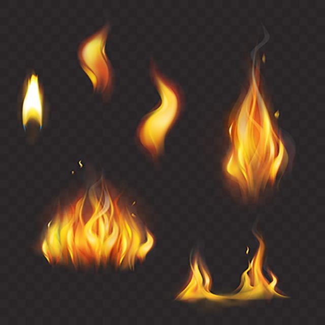 Realistic Flames Clip Art Library