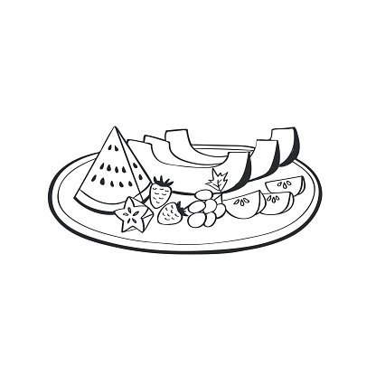 Fresh Fruit Platter Illustration - Healthy Snacking & Meal Prep Visual