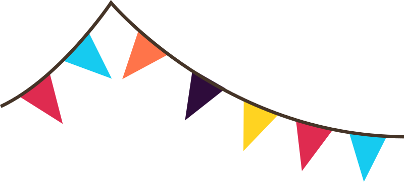 Festive Bunting Flags Clipart - Free Vector Decoration for Celebrations