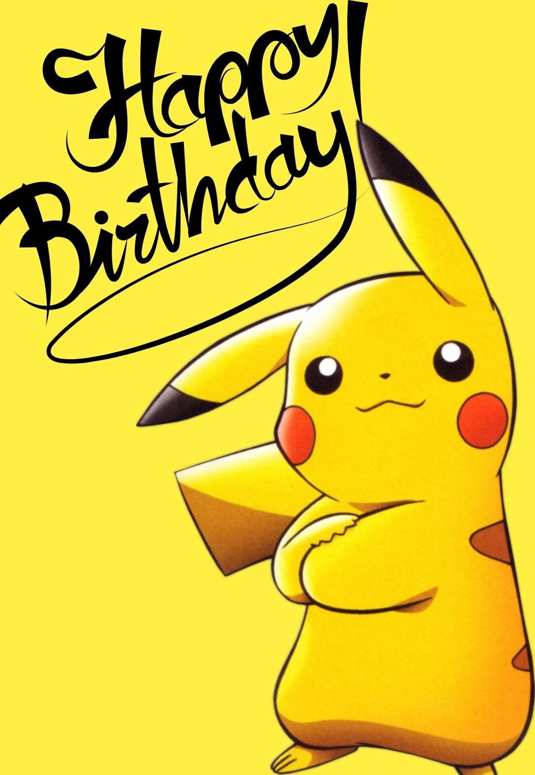 Happy Birthday Pikachu - Free Pokémon Birthday Greeting Image